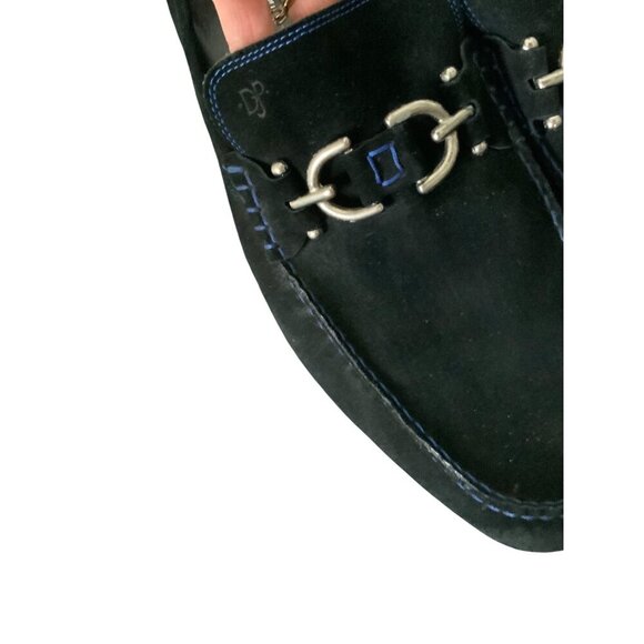 Donald Pliner Dacio navy suede loafer silver horse bit size 14 excellent main image 4